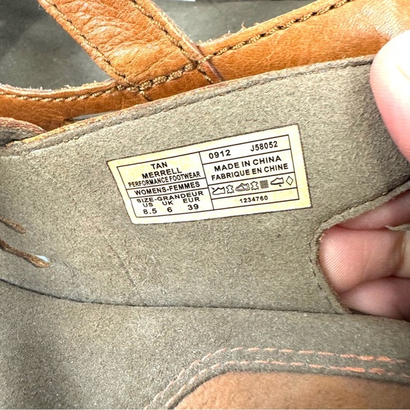 Merrell Evera Chase Browen Leather 3'' Heel Slingback Comfort Sandals Womens 8.5 - Picture 7 of 8